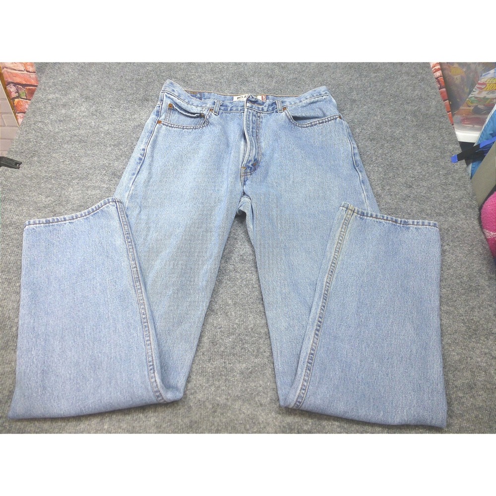 90's Levis 550 Relaxed Fit Jeans Mens 34x34 Light Wash Blue Denim